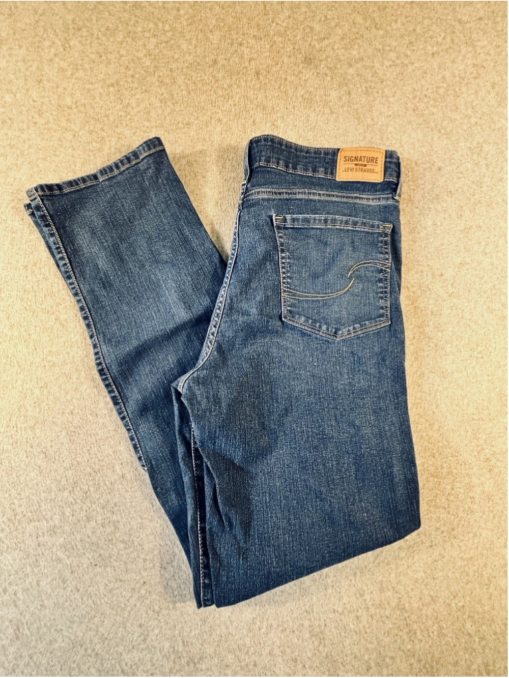 Signature Levi Strauss Womens 14L W32 L34 Totally Shaping Straight Jeans